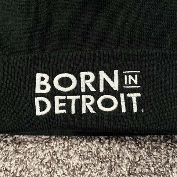 Born in Detroit Black Knit Beanie - Picture 2 of 5